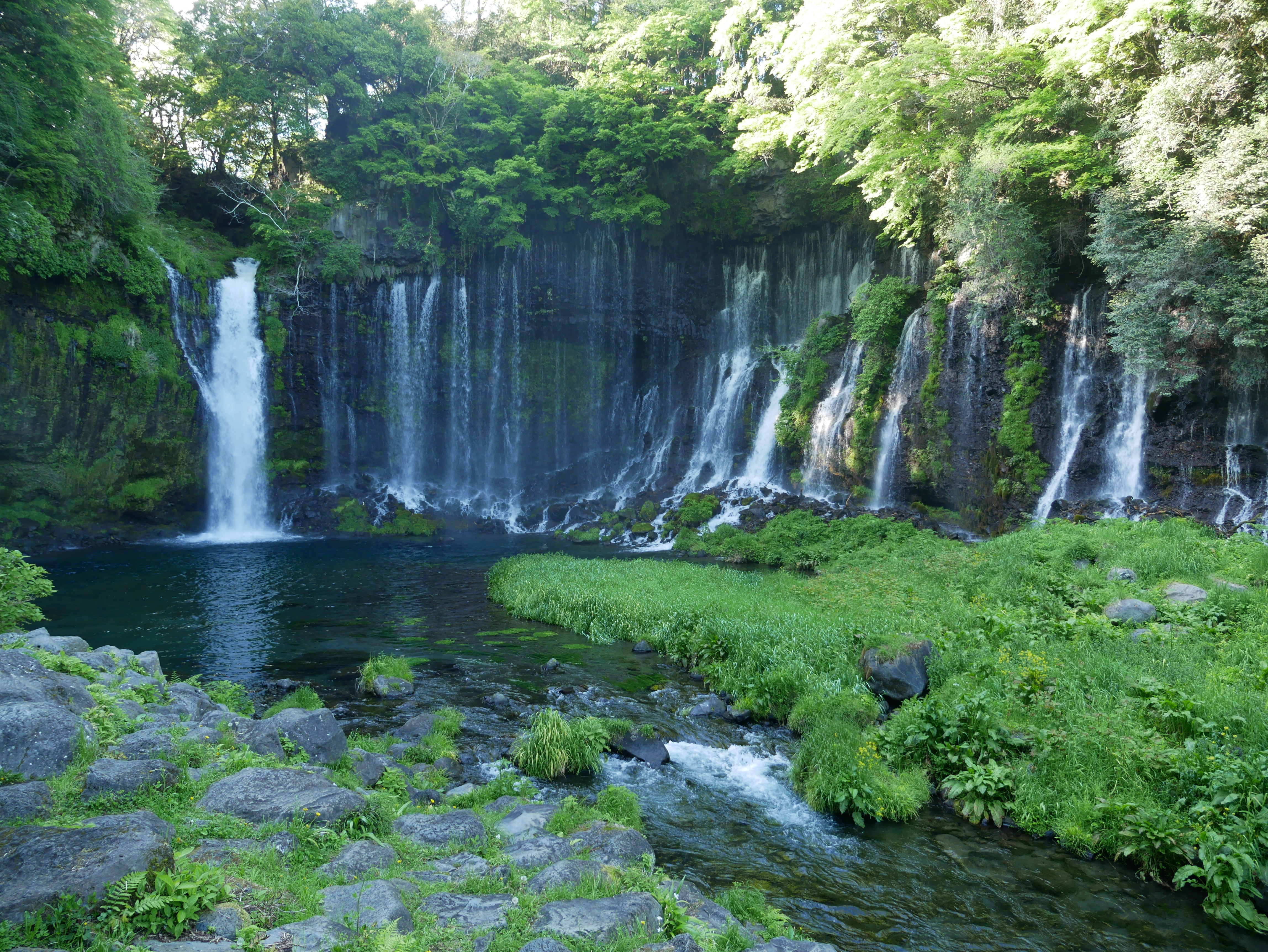 イラスト、写真、富士山一周の時の写真、白糸の滝